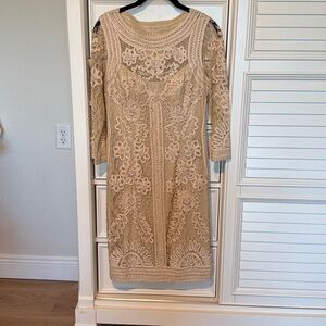 Sue Wong Champagne Lace Dress
